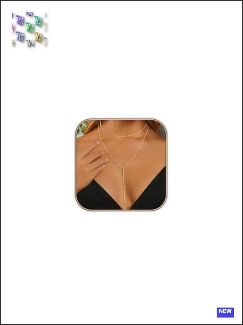 Dainty Lariat Gold Plated Y-Shaped Layered Beaded Chain Drop Necklace